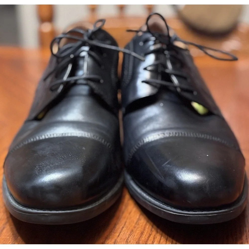 Florsheim Comfortech Mens 13D Black Leather Cap Toe Oxford Dress Shoes Ortholite